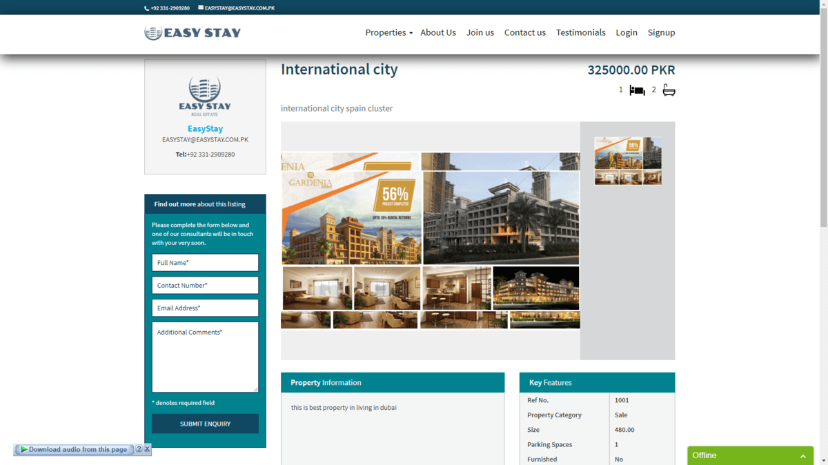 Easy Stay Real Estate Property Platform screenshot