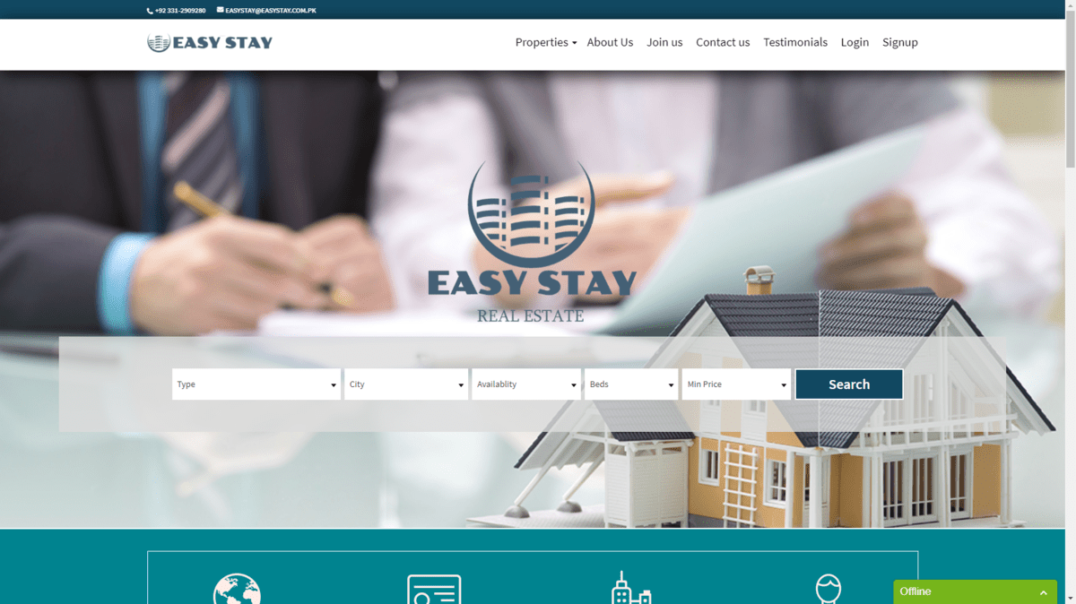 Easy Stay Real Estate Property Platform screenshot